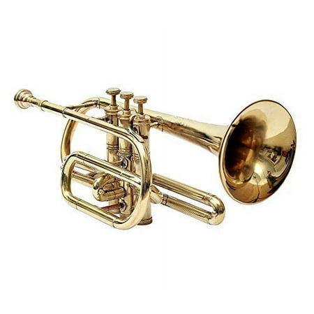 Sale on Pocket Trumpet 3 Valve's Shinning Brass with Mouthpiece and Case
