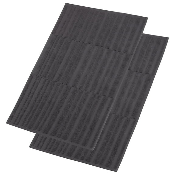 SEMAXE Gray Cotton Bath Mat，Thickened and Durable Floor Towel. 2 Pack 19x30 inches.