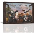 thumbnail image 1 of Farmhouse Cow Wall Art Window Farm Cow Pictures Wall Decor Rustic Animals Funny Cow Canvas Painting Country Framed Artwork for Bathroom Kitchen Bedroom Office Ready to Hang 12"x16", 1 of 6
