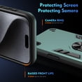 thumbnail image 3 of Allytechgroup iPhone XS Max Case Cover, Bumper Shockproof Case with Ring Holder Stand Compatible with Car Mount Premium PC and TPU Phone Case for iPhone XS Max, Darkgreen, 3 of 7