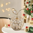 thumbnail image 6 of Gallickan Crystal Apples Decor, Fruit Shaped Candle Holder Centerpiece, Clear Glass Tabletop Ornament, Modern Home Decor Accent Piece, for Dining Table and Living Room Decor, Gold, 6 of 6
