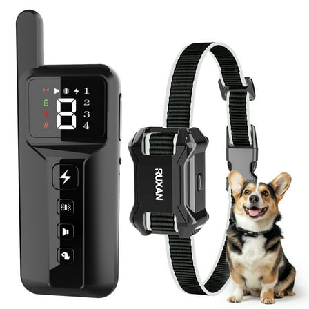 RUXAN Shock Collar with Remote for Dog- Bark Training, for 15-120lbs Large Medium Small Puppy, Smart Collar, Black