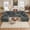 Gray+6 Seats, variant on SOULART 130" Black U L-Shaped Modular Sectional Couch, U-Shaped Sofa with Chaise Lounge, Striped Corduroy Upholstered 4-Seater Sofa with Pillow Back and Square Arms