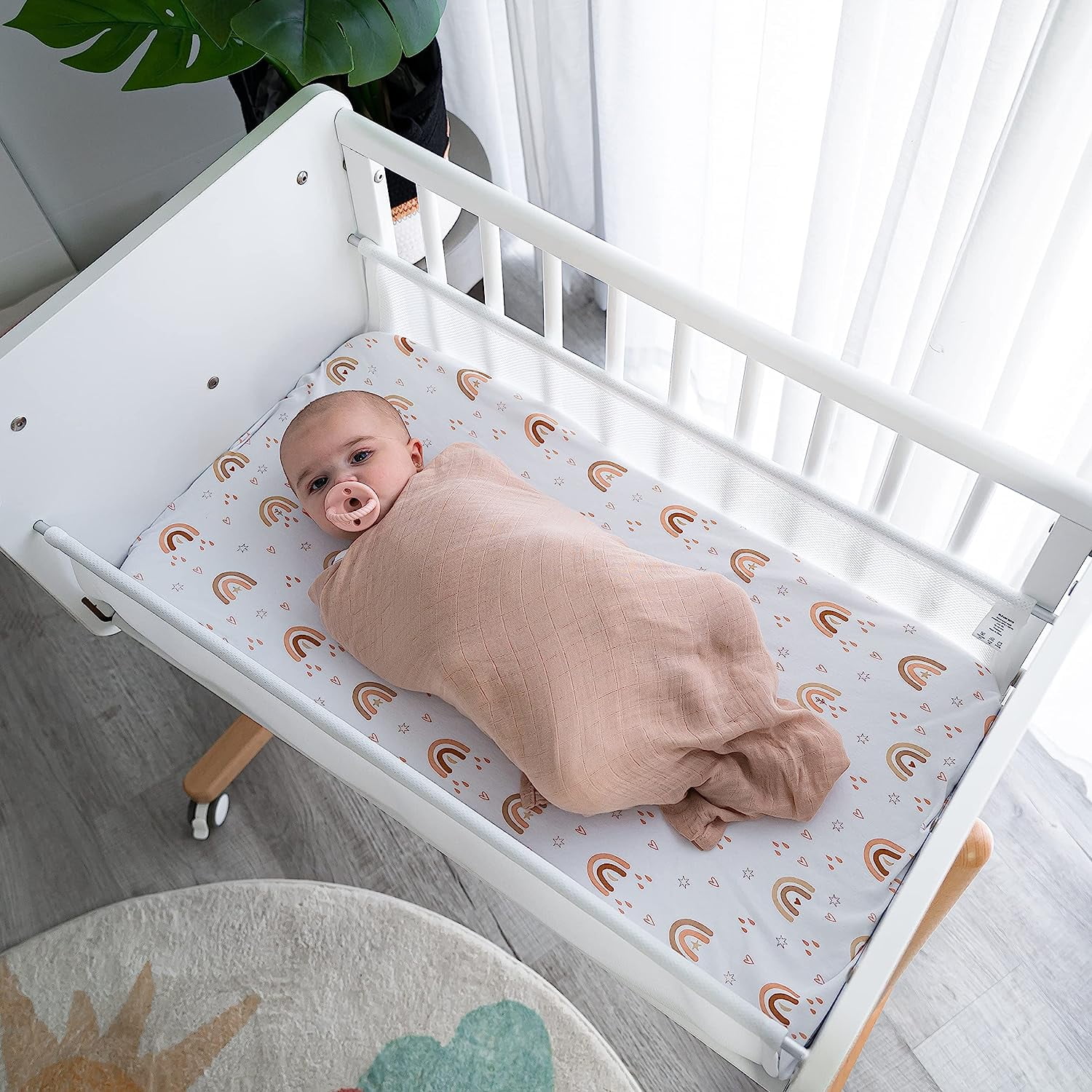 Comfy Cubs 1 Pack Muslin Swaddle Blankets - Receiving Blanket, Wrap for Boys and Girls (Blush)