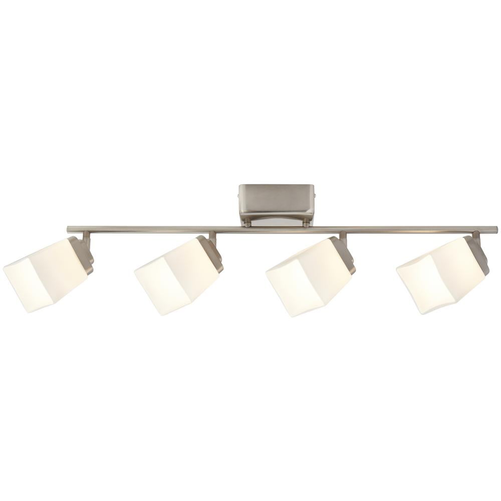 Hampton Bay 4 Light Brushed Nickel LED Dimmable Track Lighting Kit