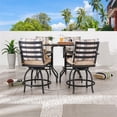 thumbnail image 4 of Patio Festival Fabric 6-Piece Outdoor Bistro Set in Beige & Black, 4 of 8
