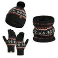 thumbnail image 3 of YUEHUA Womens Winter Beanie Hat Scarf Touchscreen Gloves Set Knit Warm Skull Caps Long Neck Scarves for Women Men, 3 of 7