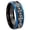 Black And Blue Step Edge, variant on Medieval Cross Concave Black Tungsten Men Ring 10MM