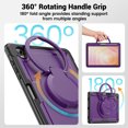 thumbnail image 5 of XYX Case for Samsung Galaxy Tab S11 (2025) with Rotating Stand, Shoulder Strap, 2in1 Shockproof Cover, Purple, 5 of 7