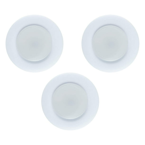 GE Enbrighten LED Plug-In Linkable Puck Lights, 3-Pack, White, 31393 ...