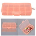thumbnail image 3 of Boîte en Plastique à 10 Compartiments pour Bijoux, Compartiment de Rangement Amovible, Contenant en Plastique pour Perles et Boucles d'Oreilles, Orange, 3 of 9
