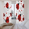 thumbnail image 4 of Cartoon Animals Kitchen Curtains, Funny Modern Simple Red Love Stripes Light Filtering Window Curtain Panels, 2Pcs Rod Pocket Window Treatments Set for Living Room Bathroom Bedroom 52x72 Inches, 4 of 9