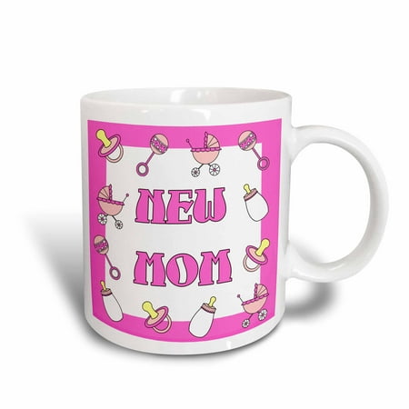 3dRose New Mom Gifts Pink Baby Girl - Ceramic Mug,