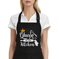 Funny Cooking Aprons for Women, Queen of the Kitchen Apron for Baking Grilling BBQ, Gifts for Mom Wife Sister Chef