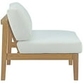 thumbnail image 4 of Modway Bayport Outdoor Patio Solid Teak Wood Armless Chair in Natural/White, 4 of 5