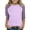 Purple, variant on YunPes Shirts for Teens Girls Fashion Summer 3/4 Sleeve Tops Color Block Crew Neck 3/4 Sleeve Shirts Plaid Lightweight Blouses Cute