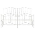 thumbnail image 6 of vidaXL Queen Metal Bed Frame with Headboard & Footboard, Sturdy Steel, White, No Mattress, 6 of 9