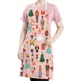 thumbnail image 5 of Pink Christmas Nutcracker Apron-Garden Aprons for Women with Pockets-Cotton Linen Waterproof Kitchen Cooking Gardening Aprons Adjustable for Kitchen,Cooking,BBQ and Salon 32"x27", 5 of 7