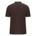 thumbnail image 4 of AHTJRT Men's Casual Short Sleeve Mock Neck T Shirt Soft Lightweight Relaxed Fit Trendy Blouse Brown M, 4 of 6