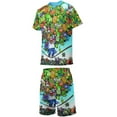 thumbnail image 2 of Plants Vs Zombies Kids Short Sleeve T-Shirt And Mesh Shorts Outfit Set for Boys Girls, 2 of 8