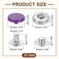 thumbnail image 2 of 20 Set Snap Fasteners, 12mm #633 Zinc Alloy Press Studs Buttons, Dark Purple, 2 of 6