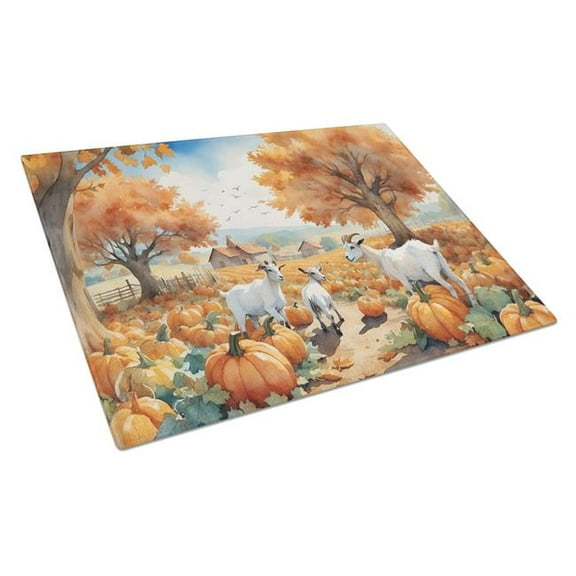 Carolines Treasures DAC7647LCB 15 x 12 in. Autumn Goats Glass Cutting Board