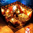 thumbnail image 1 of Casa de muñecas navideña de madera con cubierta antipolvo y accesorios para niños a partir de 6 años, 1 of 6