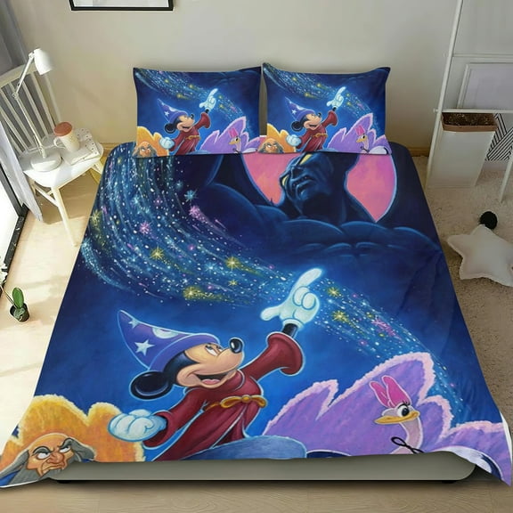 Fantasia Themed Bed Sheet Set Three Piece Set 53x79 Inches Comfortable And Skin Friendly Unique Design Creating A Star Studded Night Home Decor Gifts For Family Friends fans