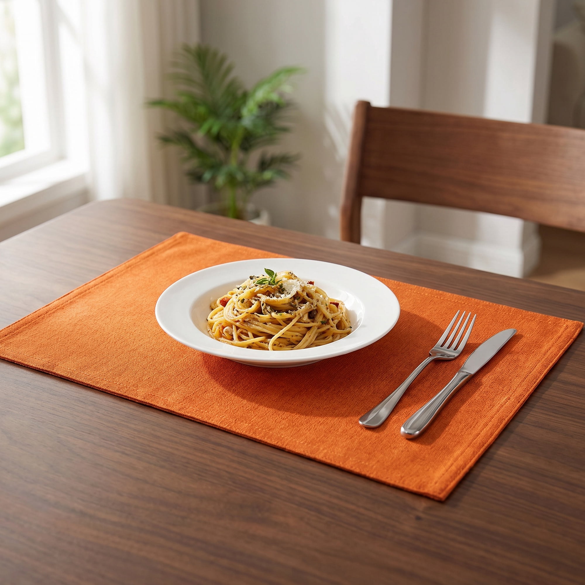 Unique Bargains 6 Pcs Polyester Table Placemats for Dining Table Decor Yellow 18"x12"