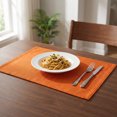 thumbnail image 2 of REGALWOVEN Placemats Set of 6 Polyester Placemats for Kitchen Dining Table Decor Heat Resistant Table Placemats Table Mat Orange Yellow 18*12in, 2 of 5