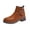 Brown, variant on Women Casual Ankle Boots Leather Fall Winter Warm Boots with Side Zipper Women's Round Head Belt Buckle Low Heels Boots
