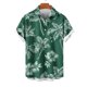 thumbnail image 4 of Blusa y camisa de manga corta con cuello vuelto para hombre, informal, a la moda, con estampado de bolsillo y botones, de poliéster., 4 of 5