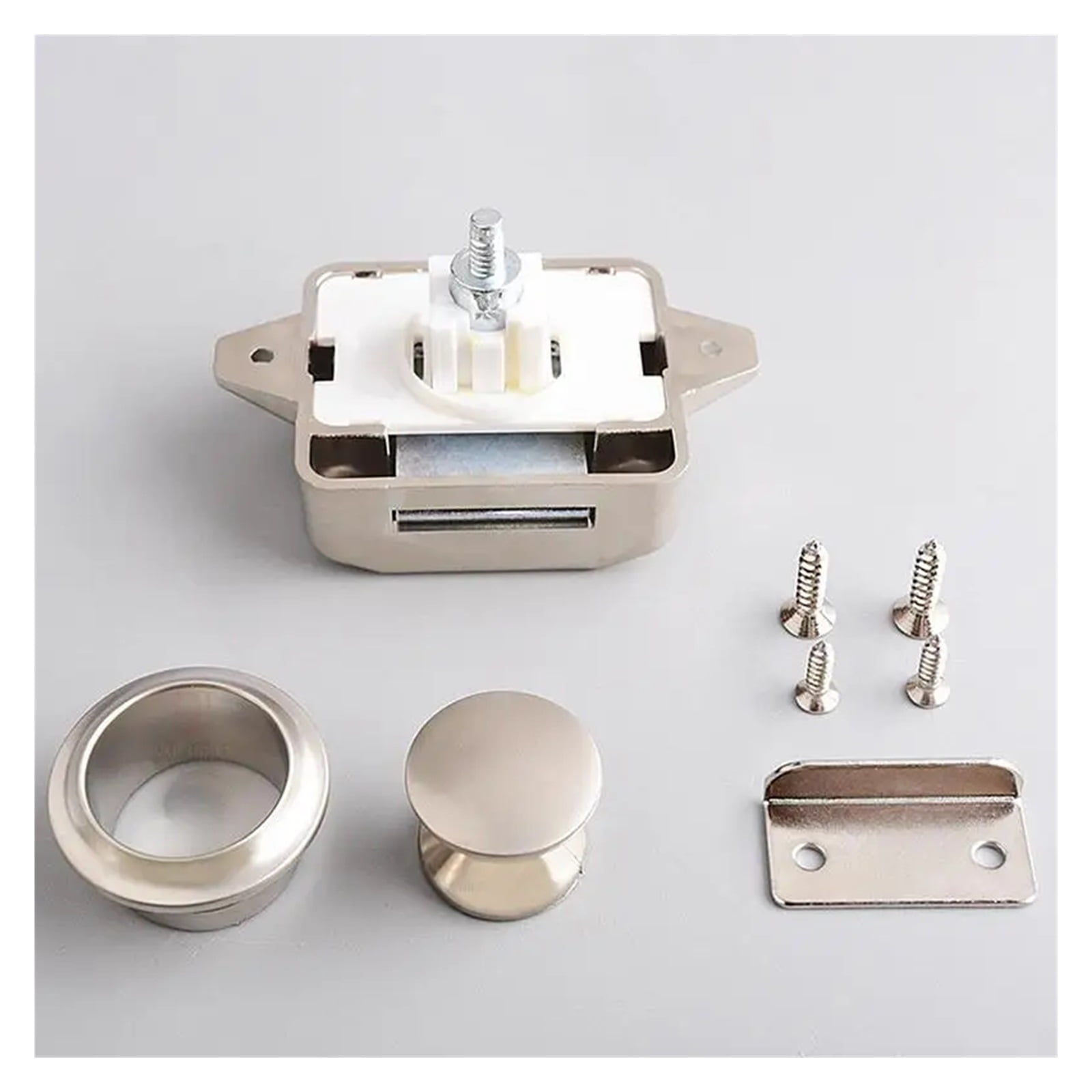 Keyless RV Push Cabinet Lock Push Button Latches Cabinet Door Catches Locks Drawer Keyless Zinc Alloy Button For RVs Camper Van ,Simple to Install