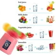 thumbnail image 5 of Portable Blender USB Rechargeable Juicer Cup with Six Blades Smoothies Mixer Fruit Machine 380ml Water Bottle for Sports Travel Outdoors, 5 of 6