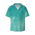 thumbnail image 2 of Lafuoo Teal Turquoise1 Pattern Men's Cuban Collar Short Sleeve Shirt, Button-Down Resort Beach Pocket Shirt-XX-Large, 2 of 7