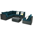 thumbnail image 2 of Costway7PCS Patio Rattan Sofa Set Sectional Conversation Furniture Set Garden Outdoor Peacock Blue, 2 of 10
