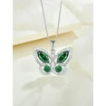 thumbnail image 5 of Starchenie Butterfly Pendant Necklace Women 925 Sterling Silver Birthstone May Emerald Butterfly Jewelry Gifts, 5 of 7