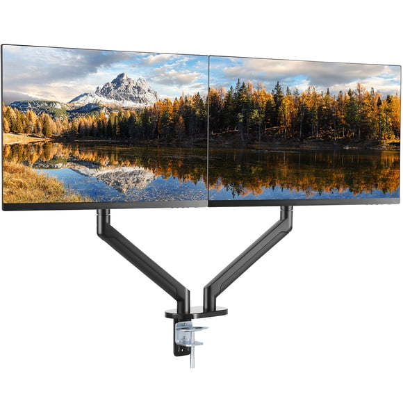 VEVOR Dual Monitor Stand for Desk, Supports 13"-35" Screens, Fully Adjustable Gas Spring Monitor Arm, Each Arm Holds up to 26.4 lbs, Dual Monitor Arm with C-Clamp/Grommet Mounting Base, VESA 75/100mm