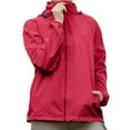 thumbnail image 2 of Rain Jacket for Women Long Sleeve Waterproof Windbreaker Packable Zip Up Rain Coats with Pockets Outerwear, 2 of 5