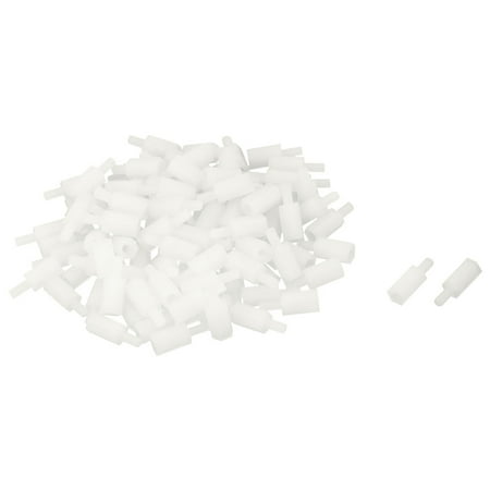 

100 Pcs Nylon Hex Standoff Spacer M3x10 Female to M3x6 Male Off White