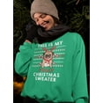 thumbnail image 2 of Pugly Christmas Sweater Sweatshirt Women -Smartprints Designs, Female Large, 2 of 4