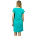 thumbnail image 4 of Bimba Womens Aqua Blue Long Shirt Getting Ready Buttondown Night Sleepdress-4, 4 of 9