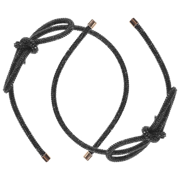 Elegant Bow Rhinestone Headband for Women Sparkly Black Hairband for Decoration