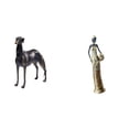 thumbnail image 1 of Figura de perro de resina, escultura de centro de mesa para sala de estar, hotel, Navidad y estatua de dama tribal africana vintage, adorno decorativo, 1 of 8