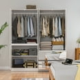 thumbnail image 4 of OXYLIFE Wardrobe Closet with Mirrored Door, Armoire Closet Cabinet with Hanging Rod adn 2 Drawers for Bedroom, 4 of 7