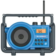 Sangean BB-100 BlueBox AM/FM Ultra-Rugged Digital Receiver with Bluetooth, Blue, 12.4"