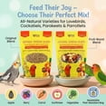 thumbnail image 6 of Birds LOVE Natural Garden Blend Bird Food for Small Birds, 2 lb - Hand Packed in USA, All Natural Mix with Fruits, Nuts, Vegetables, Seeds & Grains for Lovebirds, Cockatiels, Budgies, Parakeets & Par, 6 of 10