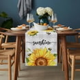 thumbnail image 2 of Sunflowers Bees Table Runner - 36 Inch Long, Kitchen Dining Table Runner Dresser Scarves, Grey Check Sunshine Watercolor Floral Farmhouse Decor for Coffee Tables Wedding Party Banquet, 2 of 8