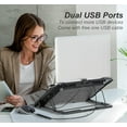 thumbnail image 4 of Laptop Cooling Pad with 6 Fans, for Fan 13-15.6 Inch, Cooler Stand Height Adjustable, Notebook Two USB Port, 4 of 4