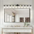 thumbnail image 4 of 10-Light Modern Vanity Light with Clear Glass Shade - Dimmable Bathroom Black Wall Lamp for Mirror, Kitchen, Hallway, 4 of 7